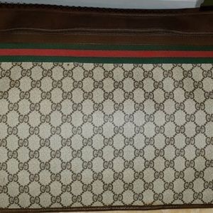 GUCCI Sherry Line GG Web PVC Canvas Leather